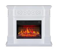 ArtiFlame Cheminée électrique sur Pied avec Chauffage Toscana AF23BS LED Blanc avec Son, 12 Modes de Chauffage, minuterie, Effet Flamme réelle, 3 Niveaux de luminosité, télécommande