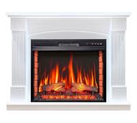ArtiFlame Cheminée électrique sur pied BOSTON AF28S LED BLANC avec chauffage, 12 modes, minuterie, effet flamme réel, 3 niveaux de luminosité, télécommande