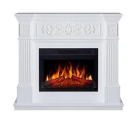 ArtiFlame Cheminée électrique sur pied TOSCANA AF23S LED BLANC, 12 modes chauffage, minuterie, effet flamme réel, 3 niveaux luminosité, son
