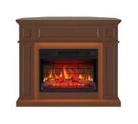 ArtiFlame Linz AF23BS Marron Cheminée Électrique 2en1 - Son de Crépitement, LED, Flamme 3D, 1800W