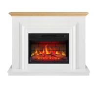 ArtiFlame Marbelya AF23BS Blanche Cheminée Électrique avec Manteau - Son de Crépitement, Flamme 3D, 1800W
