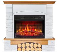 ArtiFlame Roxwell AF23BS Chêne Cheminée Électrique avec Manteau - Son de Crépitement, Flamme 3D, 1800W