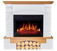 ArtiFlame Roxwell AF23S Chêne Cheminée Électrique avec Manteau - Son de Crépitement, Flamme 3D, 1800W