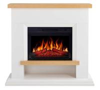ArtiFlame Shelford AF23S Blanche Cheminée Électrique avec Manteau - Son de Crépitement, Flamme 3D, 1800W