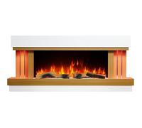 ArtiFlame Sogne AF52 Cheminée Électrique Connectée Wi-Fi - Son de Crépitement Flamme 3D Blanc Chêne naturel
