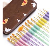 Artify 15 Pinceaux Peinture Enfant avec Manche De Donut Anti Roule