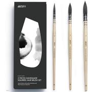 Artify Pinceaux Aquarelle Professionnel, 100% Poil d'Écureuil Naturels Pinceau Peinture Calligraphie Gouache, #0, #2, #4, Pinceaux d'artiste à Pointe Fine pour Flux Constant et Grande Absorption