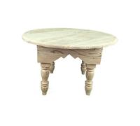 ARTIGIANATO VULCANO Table basse marocaine ethnique en bois brut de cèdre diamètre 50 cm