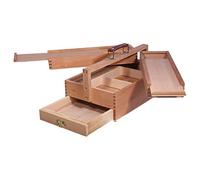 Artina boite de rangement bois pour ustensiles matériel peinture | 39x23x17,5cm 4 compartiments avec poignée idéale comme boîte à couture outils bricolage mallette artiste très pratique Vannes