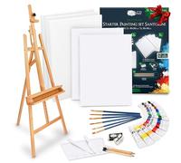 Artina kit peinture acrylique 30 pcs avec chevalet bois réglable jusqu'à