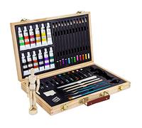 Artina kit peinture coffret peinture acrylique crayons de couleur pastels | pastels à l'huile crayons de couleur set enfant débutant artiste idée cadeau Noël spatule couteau peindre complet Leonardo