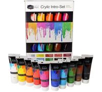 Artina Lot de 10 tubes d'acrylique de 120ml Peinture acrylique Crylic pour artistes Fortement pigmentées