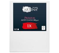 Artina petite toile peinture Canvas châssis bois stable peindre | 30x40cm blanche vierge 100% coton tableau peinte au préalable à peindre lot couleurs acryliques acrylique Premium