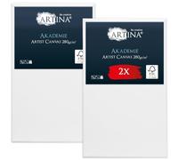 Artina Set de 2 Canvas Toile Peinture 70x120 cm - Tableau Peinture Châssis Entoilés en Bois FSC© - Tableau a Peindre Blanche 100% Coton 280g/m² - Toiles à Peindre Stable Akademie
