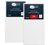 Artina set de 2 canvas toile peinture châssis entoilés en bois FSC® | 30x60cm blanche 100% coton tableau toiles à peindre stable vierge support artiste Akademie