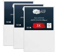 Artina Set de 3 Canvas Toile Peinture Châssis Entoilés en Bois FSC® Coton