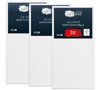 Artina Set de 3 Canvas Toile Peinture Châssis Entoilés en Bois FSC® Coton | 40x80cm blanche 100% coton tableau toiles à peindre stable artiste vierge acrylique Akademie
