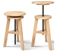 Artina Tabouret à Peindre Rond en Bois d'atelier pivotant réglable | 3 pieds de hêtre massif de peinture hauteur rotatif peintre siège Arles