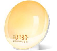 Artinabs Eveil Lumière Led Radio Réveil Matin Lumineux Lampe De Chevet 20 Niveaux De Luminosité Simulateur D'Aube Et Crépuscu[u237]