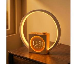 ARTINABS Éveil Lumière, Simulateur d'Aube et Crépuscule avec Anneau Tactile 360°, 12 Couleurs, 30 Sons Naturels, Affichage Variable, Veilleuse Enfant, Snooze, Sleep Timer, Déco, Idée Cadeau