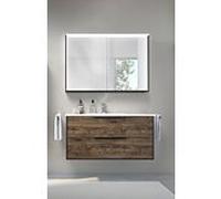 Artiqua Série 774 Ensemble de meubles de salle de bain 70 cm 774B2210MSMS3 avec armoire de toilette, meuble sous-vasque avec poignée noir mat