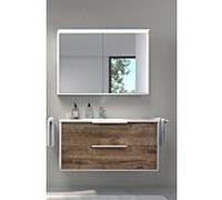 Artiqua Série 774 Meubles - Ensemble avec armoire de toilette 80 cm 774B2281MSMS3 Lavabo avec meuble bas, Noir Mat