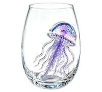 Artisanal Blue Ringed Octopus Glassware, 3D Octopuses Stemless Wine Glasses