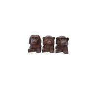 Artisanal Les 3 singes de la Sagesse. Statues en Bois Massif Marron 15cm