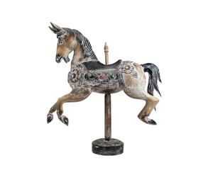 Artisanal Statue Cheval de carrousel en Bois 50cm décoration rétro Vintage.