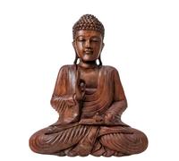 Artisanal Statue de Bouddha Assis en Bois sculpté Main 30cm | Import Bali