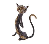 Artisanal Statuette Chat en Laiton 13cm