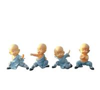 Artisanat, artisanat de décoration, statue de petit moine chinois Kung Fu, figurine d'art zen de Bouddha Shaolin en résine, lot de 4, puissante statue de moine Kung Fu for la décoration de la maison o