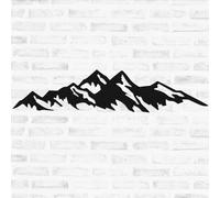 Artisanat de montagnes en métal décoration murale extérieure 20 x 9 cm, œuvre d'art créative, scène de montagne en fer noir, décoration chambre, salon, bureau