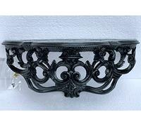 Artissimo Console baroque murale / miroir / étagère murale - 40 x 17 cm - Console suspendue antique (noir)