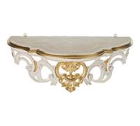 Artissimo Console de miroir baroque, blanc/doré, métal, miroir mural, baroque, ornement antique Cp72, 50 x 20 x 24 cm