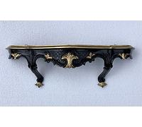 artissimo Console murale, noire, dorée, style baroque, antique, commode, étagère à miroir, l : 49 x P : 13 x H : 21 cm, console suspendue