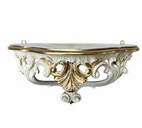 Artissimo Console murale style baroque Blanc doré