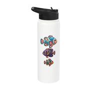 Artistic Trois Poissons Océan Côtier Plage Été Stainless Steel Insulated Water Bottle