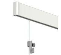 Artiteq Click Rail Cimaise pour Tableaux, 40 mètre Blanc Primer (RAL 9016) Peignable - Kit Complet avec Fils Transparents, Crochets et Matériel de Fixation, Capacité 30 kg/m