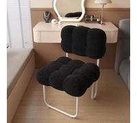 Artiz Chaise De Coiffeuse « Cloud » Couleur Crème avec Dossier, | Fauteuil D'appoint Moderne Et Minimaliste Tabouret De Maquillage En Tissu Bouclette pour Coiffeuse De Chambre