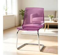 Artiz Chaise De Salle À Manger en Acrylique Transparent, | Chaises De Cuisine Modernes, Chaises Cantilever Sans Accoudoirs Avec Piètement Chromé, Pour Cuisine, Salle