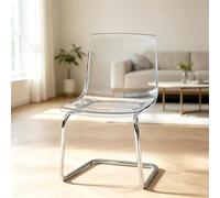 Artiz Chaise De Salle À Manger en Acrylique Transparent, | Chaises De Cuisine Modernes, Chaises Cantilever Sans Accoudoirs Avec Piètement Chromé, Pour Cuisine, Salle
