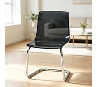 Artiz Chaise De Salle À Manger en Acrylique Transparent, | Chaises De Cuisine Modernes, Chaises Cantilever Sans Accoudoirs Avec Piètement Chromé, Pour Cuisine, Salle