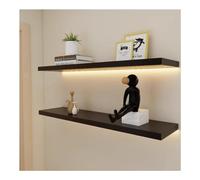 Artiz Étagères Flottantes avec Lumières LED, Présentoir Mural Cadre Lumineux en Bois Idéal pour Chambre À Coucher, Cuisine, Salon, Salle De Jeux Décoration (Couleur : Zwart, Taille : 60x18cm)