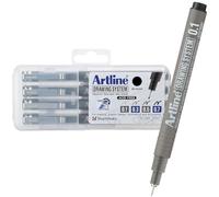 Artline EK-230-4PW1 Lot de 4 stylos à dessin 0,1, 0,3, 0,5, 0,7 mm Noir Taille impaire