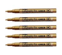 ARTLINE Lot de 5 Marqueurs "Calligraphy Pen" "993 XF" Permanent Pnte biseautée 2,5 mm Or