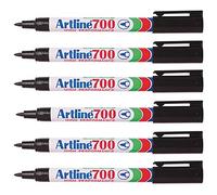 ARTLINE Lot de 6 Marqueurs "700" permanent indélébile pointe conique 0,7 mm noir