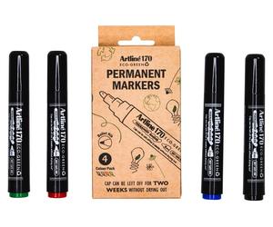 Artline - Marqueurs permanents 170 Eco Round, taille M, lot de 4 | 12 pièces