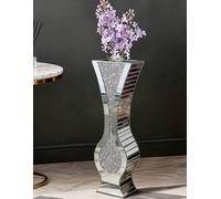 Artloge Grand Vase à Poser au Sol - 68.5cm Haut Vase de Sol en Verre Argenté, Vases Pampa Moderne Décoration Diamant Cristal pour Salon Cheminée Couloir Coin