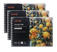 ARTME A4 acrylique papier bloc 3 pièces 12 feuilles 400 gsm reliure spirale